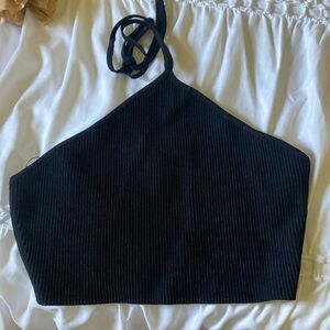 Black crop top with halter neck. Babaton from Aritzia size large  like new